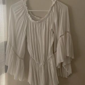 Boho White Romper Coverup